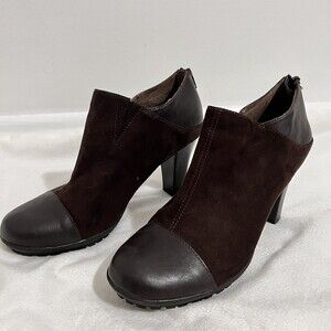 Aerosoles Commentary Brown Ankle Boots Size 9M Faux Leather Bootie Business